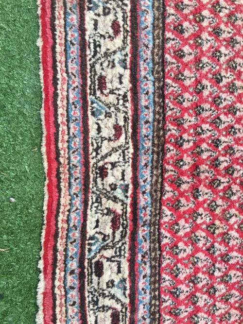 WOW !!!! STUNNING NICELY WORN MIR PURE WOOL HAND KNOTTED THICK PILE PERSIAN CARPET 1470 X 990mm