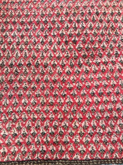 WOW !!!! STUNNING NICELY WORN MIR PURE WOOL HAND KNOTTED THICK PILE PERSIAN CARPET 1470 X 990mm