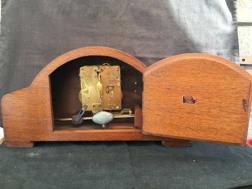 STUNNING MAUTHE GERMAN MANTLE CLOCK IN FULL WORKING ORDER WITH THE KEY