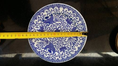 Lovely Blue and White Phoenix Bird plates 18cm perfect for display, no markings