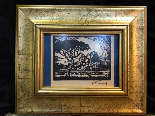 JH PIERNEEF ~ VINTAGE FRAMED PRINT OF LITHOGRAPH IN A STUNNING WOODEN FRAME AND BEHIND GLASS