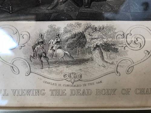 WOW !!!  STUNNING FRAMED ENGRAVING OF CROMWELL VIEWING THE DEAD BODY OF CHARLES 1st