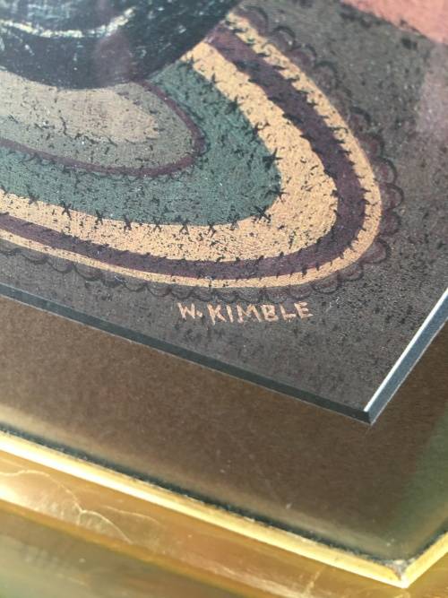 Cat Lovers Delight, W.Kimble Print of a Cat in a Stunning Gold Sprayed Beach wood Frame