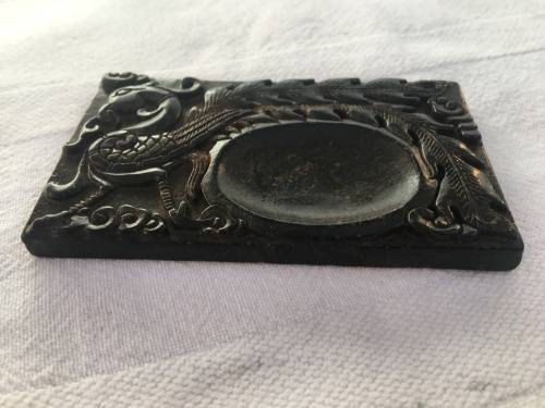 Beautiful Antique Chinese Stone/marble Intricately Carved Dragon Detailed opium/spoon rest