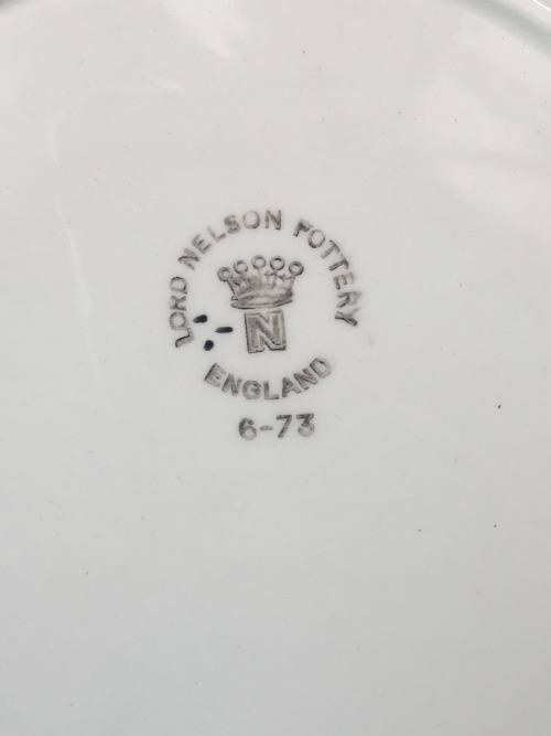 Lord Nelson Pottery England Display Plate with H.M.S. Victory ship. Gold Gilt Edging.