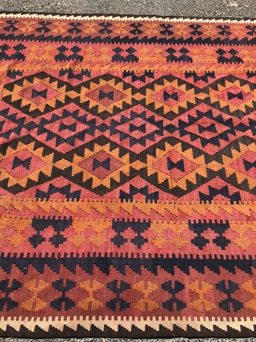 FANTASTIC LARGE PURE WOOL HAND KNOTTED FLAT WEAVE SHIRAZ KILIM PERSIAN CARPET 3000 X 2000mm