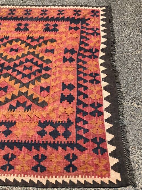 FANTASTIC LARGE PURE WOOL HAND KNOTTED FLAT WEAVE SHIRAZ KILIM PERSIAN CARPET 3000 X 2000mm