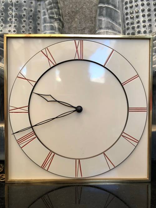 WOW !!! WHAT A STUNNER , WEIGHT DRIVEN ART DECO WALL CLOCK IN FULL WORKING ORDER