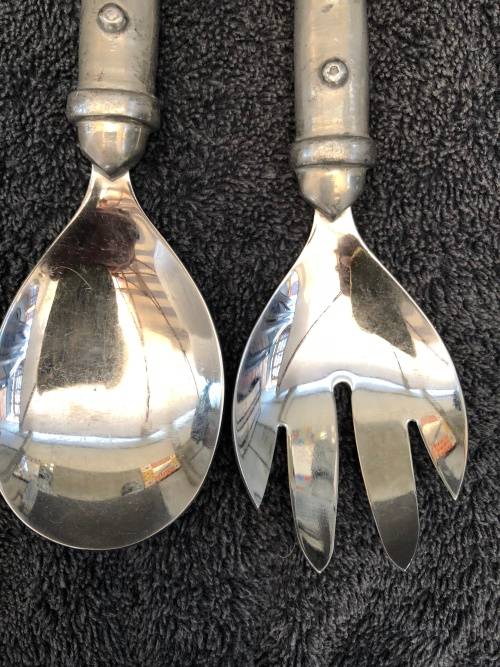 WOW !!! STUNNING CARROL BOYES ARIES SALAD SERVERS ~ HIGHLY SOUGHT AFTER AND CLEARLY MARKED