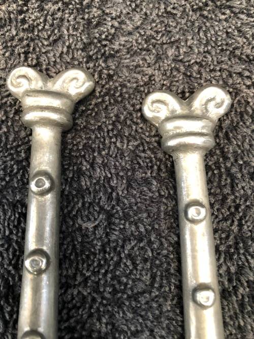 WOW !!! STUNNING CARROL BOYES ARIES SALAD SERVERS ~ HIGHLY SOUGHT AFTER AND CLEARLY MARKED