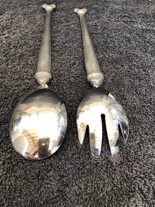 WOW !!! STUNNING CARROL BOYES ARIES SALAD SERVERS ~ HIGHLY SOUGHT AFTER AND CLEARLY MARKED