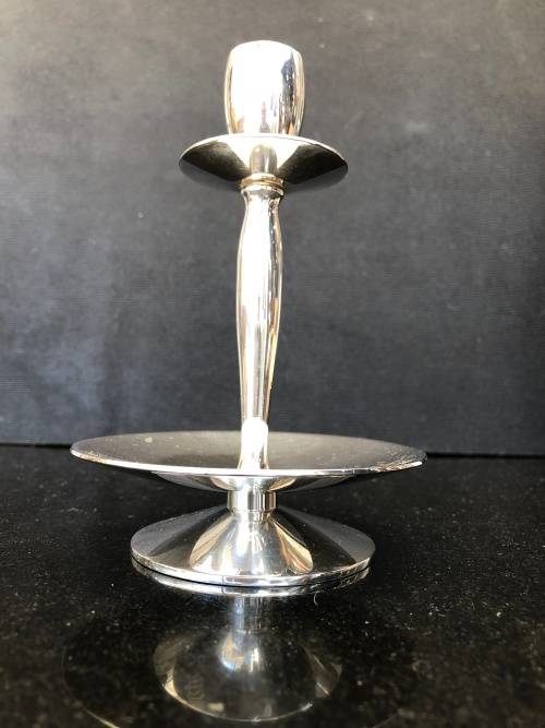 WOW !!! STUNNING HEAVY SILVER PLATED CANDLE STICK MADE IN ENGLAND clearly marked