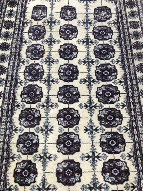 WOW !!! STUNNING RARE PURE WOOL HAND KNOTTED TRADITIONAL MORI BOKHARA PERSIAN RUG 2220 X 1180mm