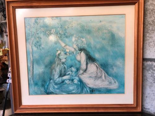 WOW !!! STUNNING LARGE FRAMED PRINT OF AN ORIGINAL PAINTING BY FRENCH ARTIST RENOIR