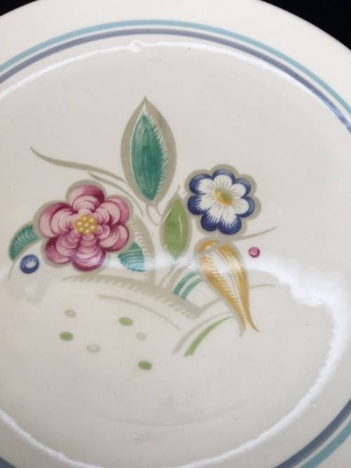 Collectors,Rare Susie Cooper Production Crown Works Burslem England c1940s Plate 20.5 cm