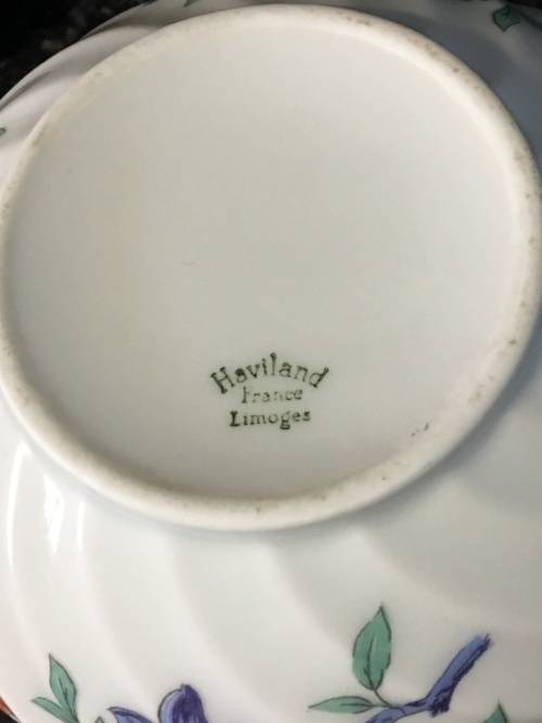 Stunning Rare c1962 Haviland France Lemoges Eggshell scalloped floral fine bone porcelain Sugar Pot