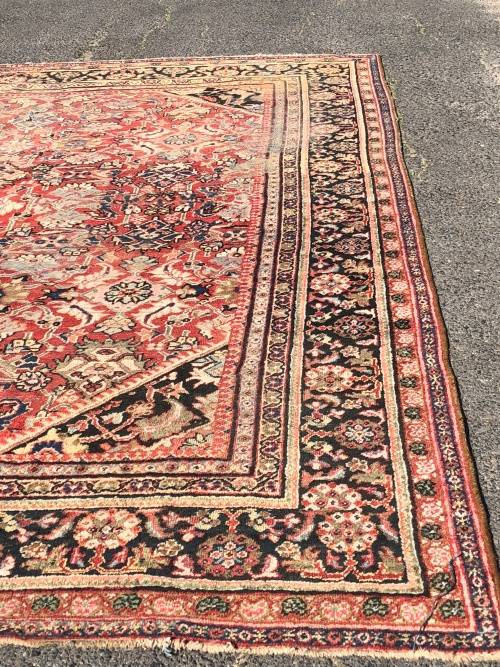 WOW !!! MASSIVE WELL WORN PURE WOOL HAND KNOTTED ARAK PERSIAN CARPET 3220 X 4250 mm