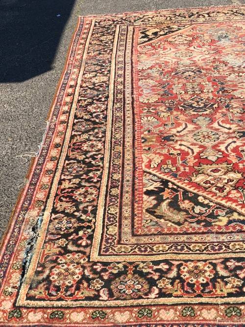 WOW !!! MASSIVE WELL WORN PURE WOOL HAND KNOTTED ARAK PERSIAN CARPET 3220 X 4250 mm