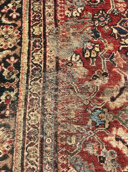 WOW !!! MASSIVE WELL WORN PURE WOOL HAND KNOTTED ARAK PERSIAN CARPET 3220 X 4250 mm