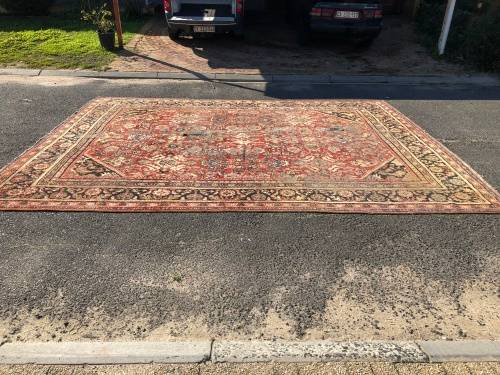 WOW !!! MASSIVE WELL WORN PURE WOOL HAND KNOTTED ARAK PERSIAN CARPET 3220 X 4250 mm