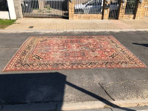WOW !!! MASSIVE WELL WORN PURE WOOL HAND KNOTTED ARAK PERSIAN CARPET 3220 X 4250 mm