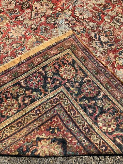 WOW !!! MASSIVE WELL WORN PURE WOOL HAND KNOTTED ARAK PERSIAN CARPET 3220 X 4250 mm