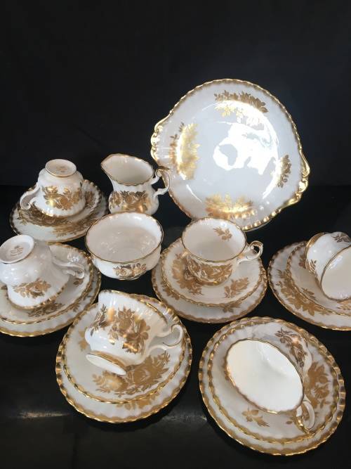 Wow!!! Collectors Rare Discontinued c1962 - 1970s  Royal Albert Golden Rose,Trio in Mint condition
