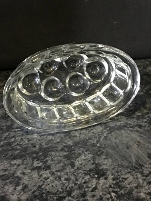 Lovely Vintage Solid Glass Bubble Jelly mold.