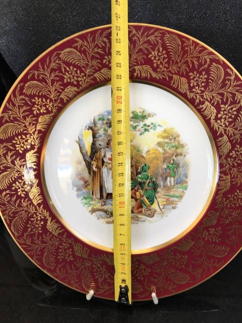 Antique Maddock 122 year old Vitreous Large Display Plate of "Robin Hood Captures the Pirate Ship"