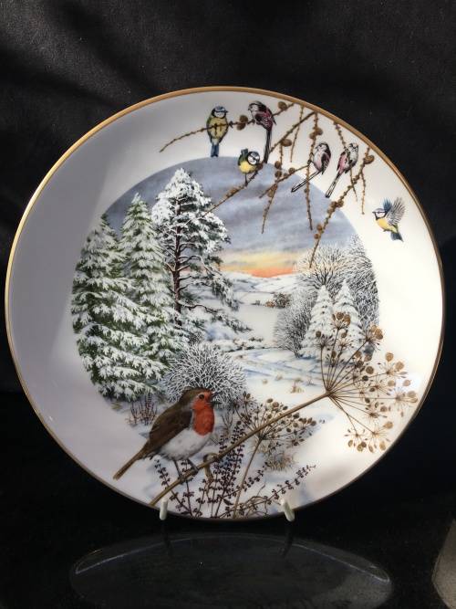 WOW!! c1979. Plate Hand Painted by Peter Barret "A Country Lane in December made by Royal Worcester