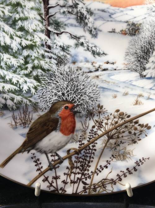 WOW!! c1979. Plate Hand Painted by Peter Barret "A Country Lane in December made by Royal Worcester