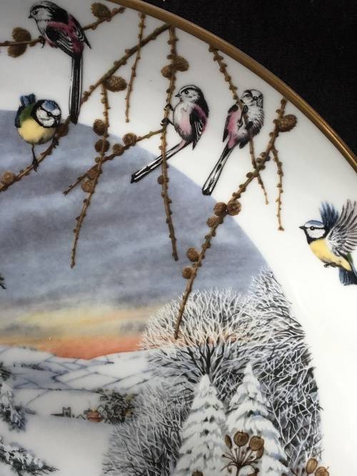 WOW!! c1979. Plate Hand Painted by Peter Barret "A Country Lane in December made by Royal Worcester
