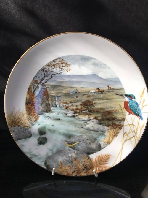 WOW!! c1979. Plate Hand Painted by Peter Barret "July Beside The River" made by Royal Worcester