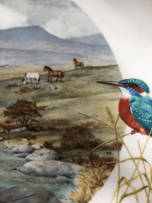 WOW!! c1979. Plate Hand Painted by Peter Barret "July Beside The River" made by Royal Worcester