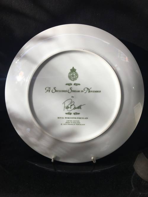 WOW!! c1979. Plate Hand Painted by Peter Barret "July Beside The River" made by Royal Worcester