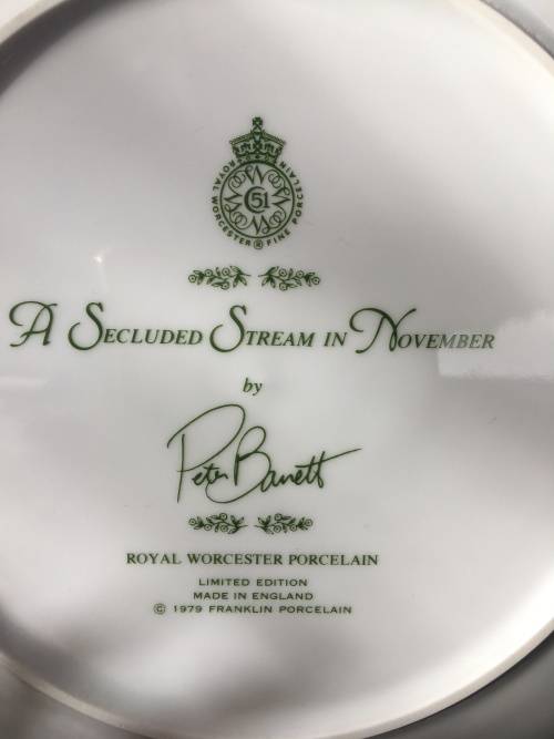 WOW!! c1979. Plate Hand Painted by Peter Barret "July Beside The River" made by Royal Worcester