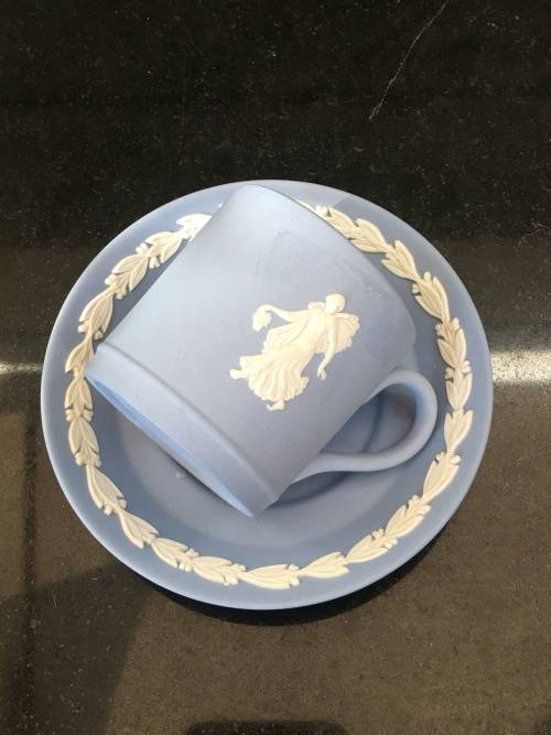 Absolutely Beautiful  Jasper Wedgwood- Clearly Marked - Demitasses Cup & Saucer