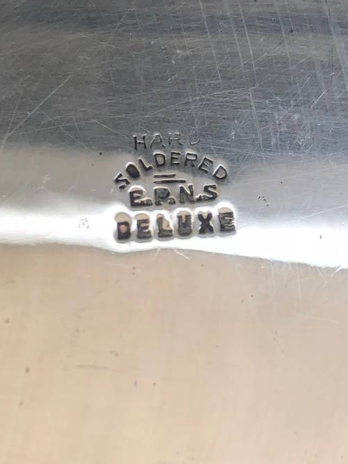 VINTAGE EPNS DELUXE BARREL SHAPED ICE BUCKET / WINE COOLER WITH LINER AND SCROLLED SWING HANDLE