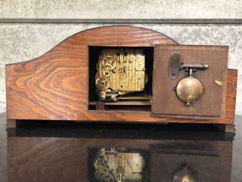 WOW !! STUNNING GERMAN JUBA TRIPLE CHIME MANTLE CLOCK WITH ORIGINAL KEY AND PENDULUM WORKING 100%