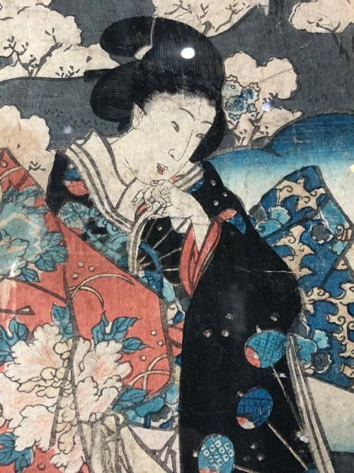 INVESTMENT ART !!! MASTER ARTIST UTAGAWA KUNISADA (TOYOKUNI III) (1786 - 1865 )  ORIGINAL WOODBLOCK