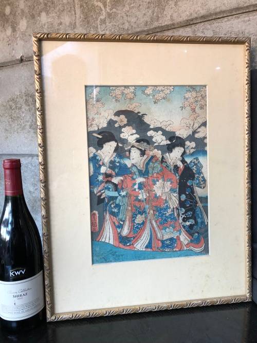 INVESTMENT ART !!! MASTER ARTIST UTAGAWA KUNISADA (TOYOKUNI III) (1786 - 1865 )  ORIGINAL WOODBLOCK
