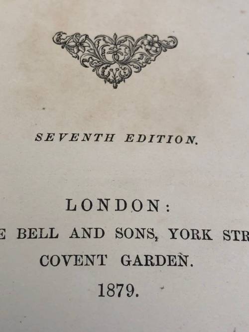WOW !! LEGENDS AND LYRICS BY ADELAIDE ANNE PROCTOR 1879 - 7th EDITION WITH CHARLES DICKENS