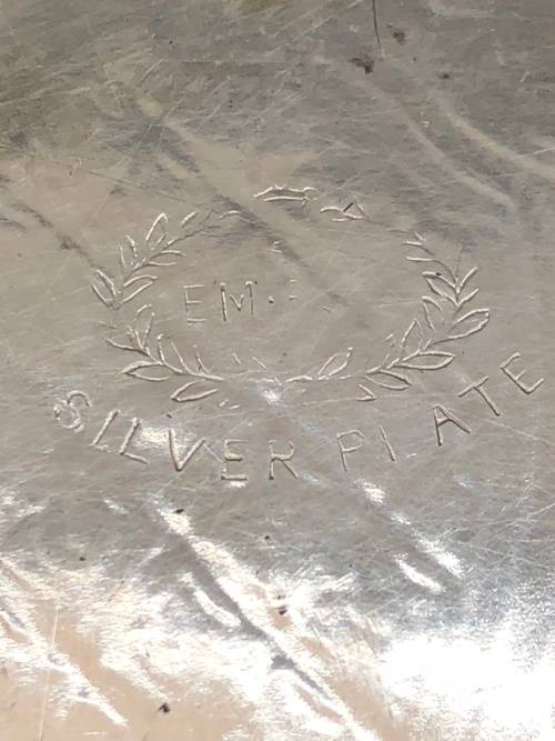 WOW !!! STUNNING ROUND SILVER PLATED PIERCED GALLERY TRAY MARKED EMESS