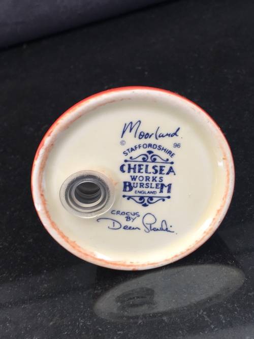 A Beautiful  Moorland Chelsea Works Burslem Crocus Pattern Sugar Sifter by Dean Sherwin