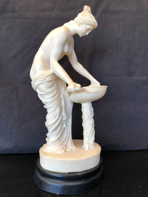 WOW !!! STUNNING RESIN CAST SEMI NUDE FIGURINE OF A MAIDEN - NO DAMAGE