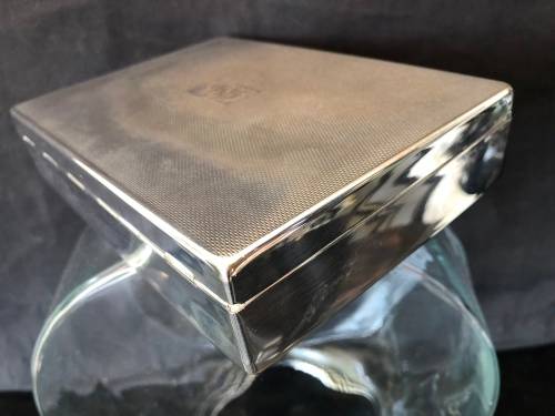 Art Deco Silver Plated Aristocrat Cigarette Box, Keepsake Box, Double Compartment , Cedar Wood Lined