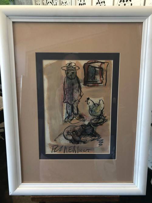 INVESTMENT ART !!! FRANS MARTIN CLAERHOUT (1919 - 2006) ORIGINAL MIXED MEDIA - WITH COA