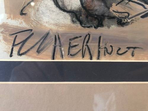 INVESTMENT ART !!! FRANS MARTIN CLAERHOUT (1919 - 2006) ORIGINAL MIXED MEDIA - WITH COA