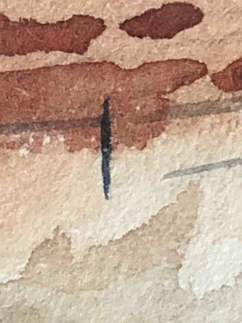 WOW !! STUNNING OLD JOHN FRY ORIGINAL WATERCOLOR LANDSCAPE PAINTING DATED MAY 1950