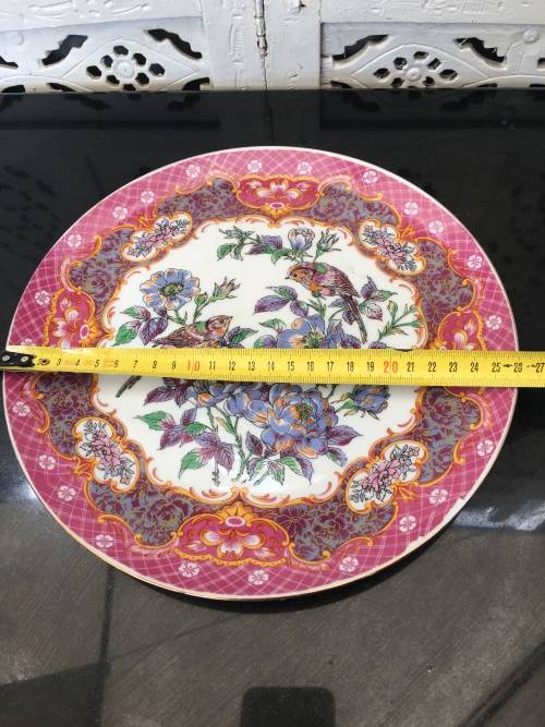 Beautiful Vintage Japanese Imperial Kyoto Imari Porcelain Spring Bird Song Large Display Plate. 26cm